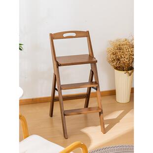 可叠梯凳楠竹家用携登凳两用凳子靠背小折便型高GTR厨房多功能爬