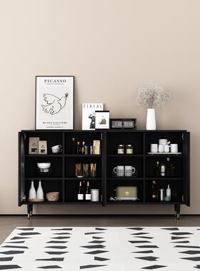 餐边柜现代简约茶客厅靠墙餐碗柜水色柜TKZ酒柜黑复古法厅式玄关