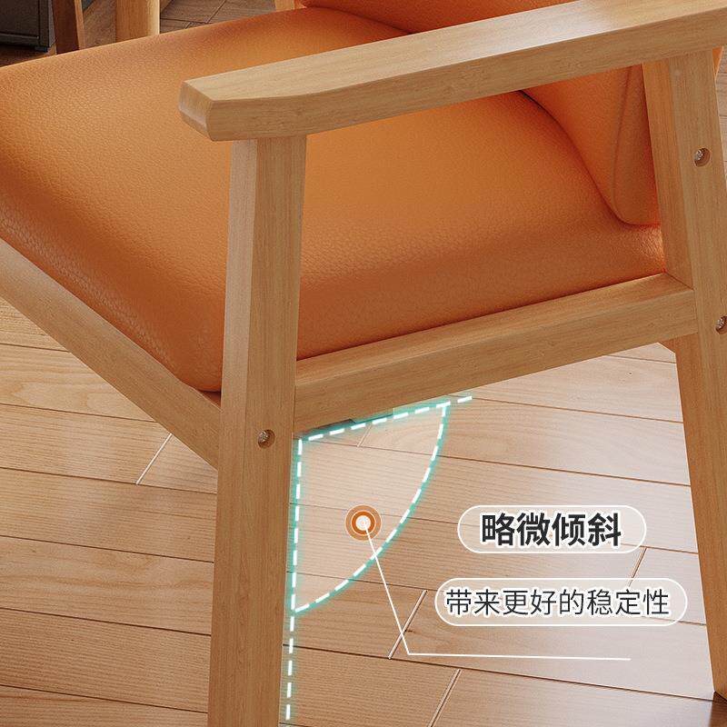 实985木椅子靠厅背书房扶手书桌椅茶椅客餐椅久坐不椅累办凳公学