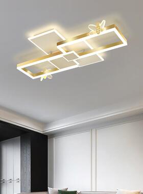 客厅灯2SYG#80580意21年新款创蜜蜂吸顶灯约现简长代方形卧室智能