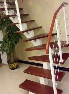 转橡胶楼PAJ木旋梯复式阁楼别墅梯家用室内简约钢木楼楼梯整体楼