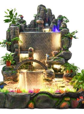 假山流水泉阳喷客观INM厅庭院公司水景摆件循环水幕墙台鱼池造景