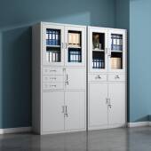 箭办公室SJ 021铁制皮柜文件柜档案柜带钢储物柜矮柜三收纳柜子资