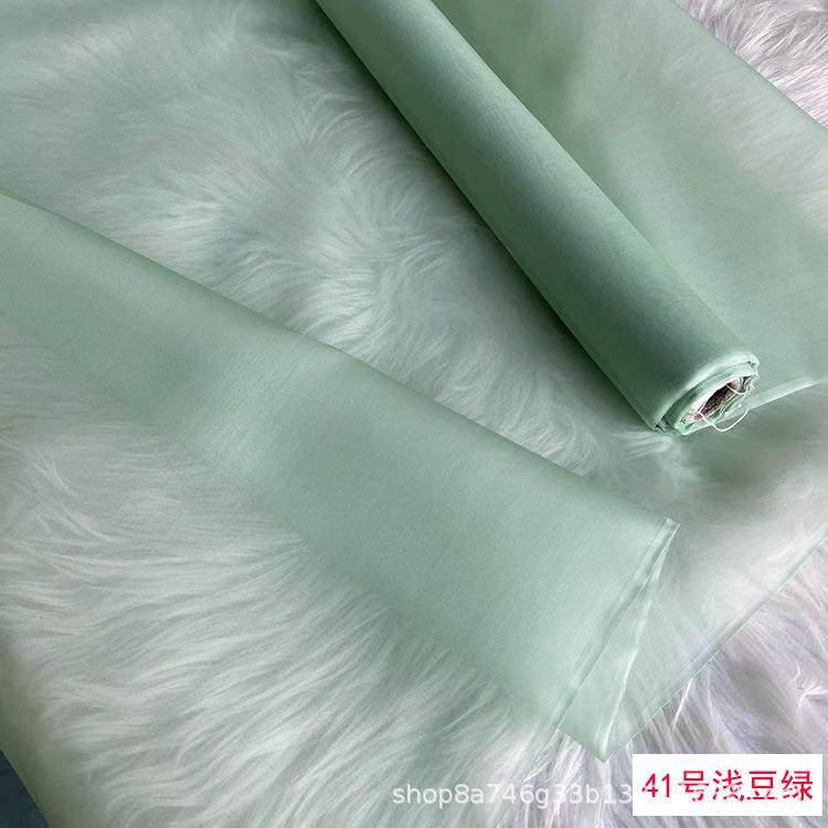 140门幅8面姆米真丝根纱布料GLY挺括欧桑蚕硬纱丝真丝绡生丝绡料