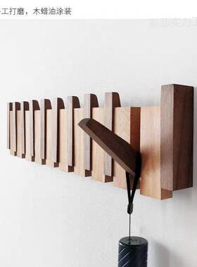 实钢琴墙壁挂衣间架衣SAV玄关挂钩客厅房墙木上卧室门后帽架