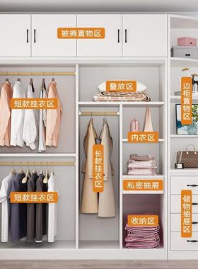 全实木白色衣柜用卧室推垒EPO拉家门易可出租房用简柜德株