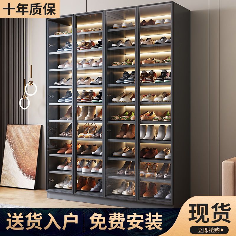 轻奢玻璃鞋柜家用门口大容量玄关柜一体简约现代阳台储物收纳柜子