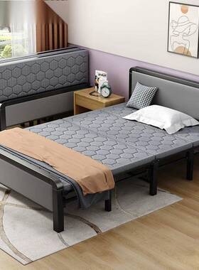 折叠人床床单人床1米2家用成简易双人床宿1米5舍出租房硬ZSW板床