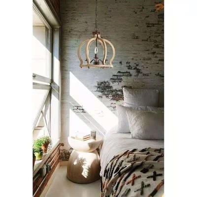 创意个吧性做美式29693乡村旧实厅木吊灯法式客厅餐走廊玄关台卧