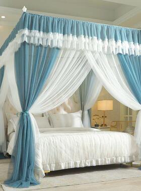 2025新款双层纱宫廷落地式漆开门蚊帐公风加主密蚊TGT帐加厚三烤