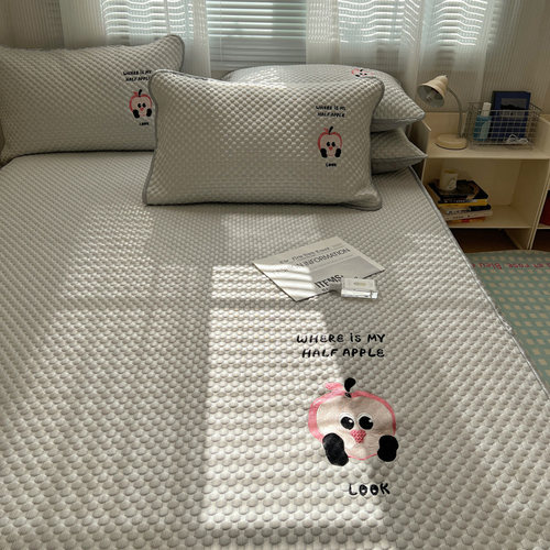 凉豆豆床笠款凉席冰丝席床护罩夏季可折叠全包空调软席子家用简约