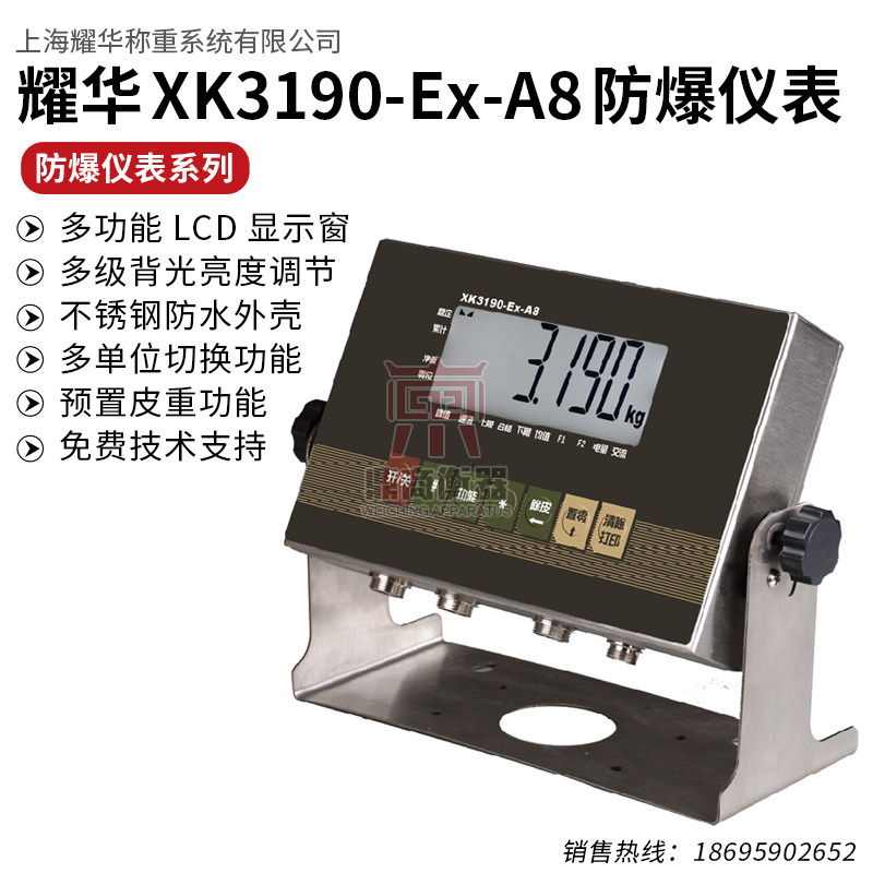 XK3190-Ex-A8本安型防爆秤防爆台秤电子秤防爆称重系统台秤地磅