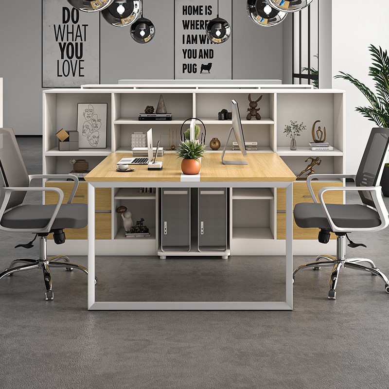 财务办公桌职员桌椅组合电脑桌子双人办公桌面对面办公室高柜会计