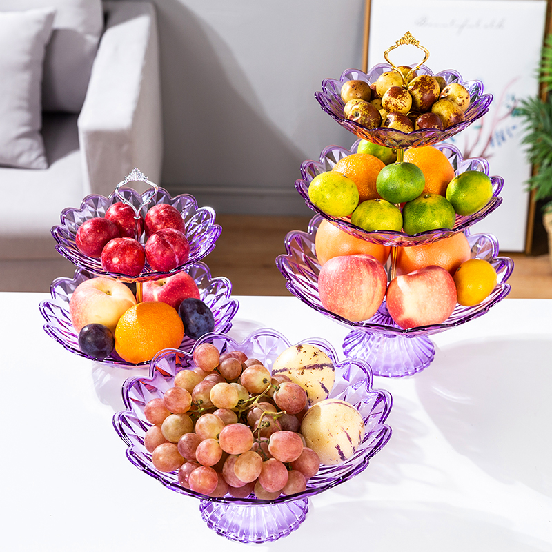 欧式多层水果盘现代茶几糖果盘干果盆果篮客厅家用个性零食点心盘