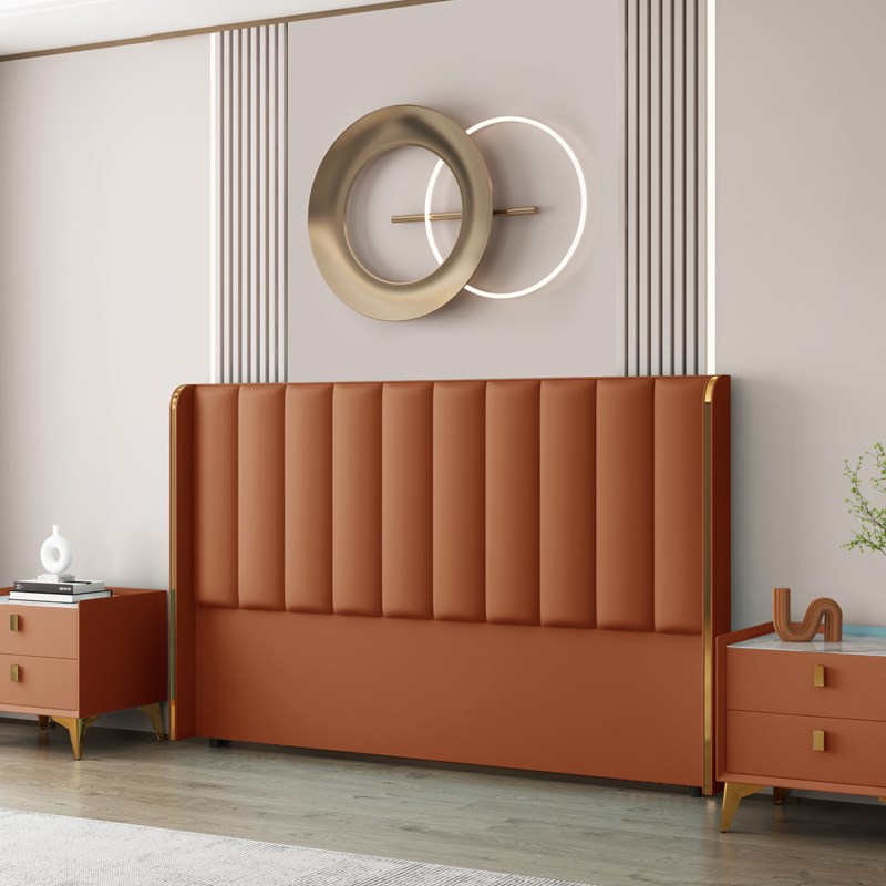 科技布床头软包靠背单买2023新款现代简约极简超薄落地床背板改造