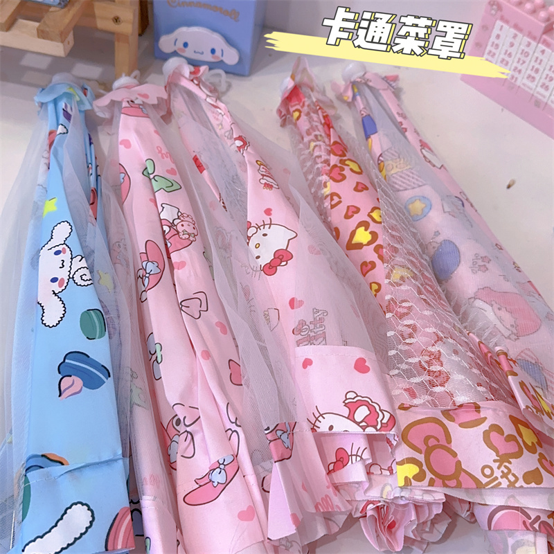 新款卡通防尘透气饭菜罩可折叠餐桌食物罩防虫防苍蝇家用遮菜盖伞