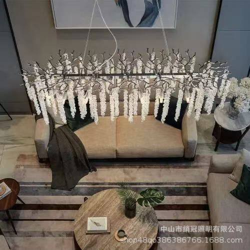轻奢法式餐厅水滴吊灯别墅水晶简约卧室艺术创意枝形客厅灯具墙上