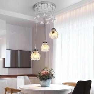 ed卧餐厅吊灯三头四头现简约水晶餐代吊灯具室185饭厅单头吧台家l