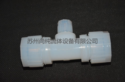 PFA变径三通接头/P-RUTW6-W2-W6/变径三通/PFA入珠转外牙三通