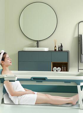 成宽人折叠浴浴桶感便温式泡澡桶镂空可伸JUX手捷式养生桶加长加