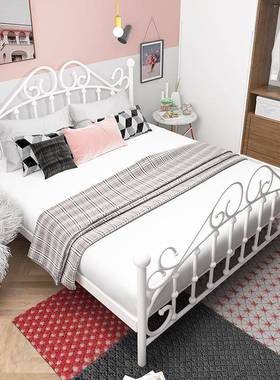 铁床..5米现代简约铁架W065公艺主双人单人儿童出租房121.8m网1红