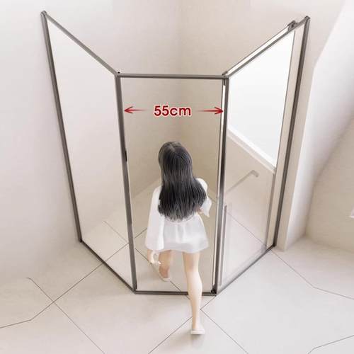 钻石浴IVB型淋房干玻璃门隔断极窄内侧移门式下沉式湿分淋离浴间