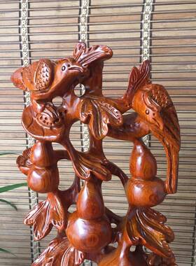 花梨木雕ZJH五花架件木头根雕家居福客摆厅电视装饰工艺品摆柜件