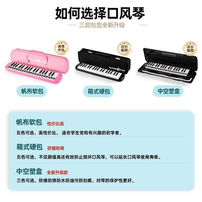 未来星37键硬口LE-p37风初学者生用学成人口琴吹琴键盒盘乐器便携