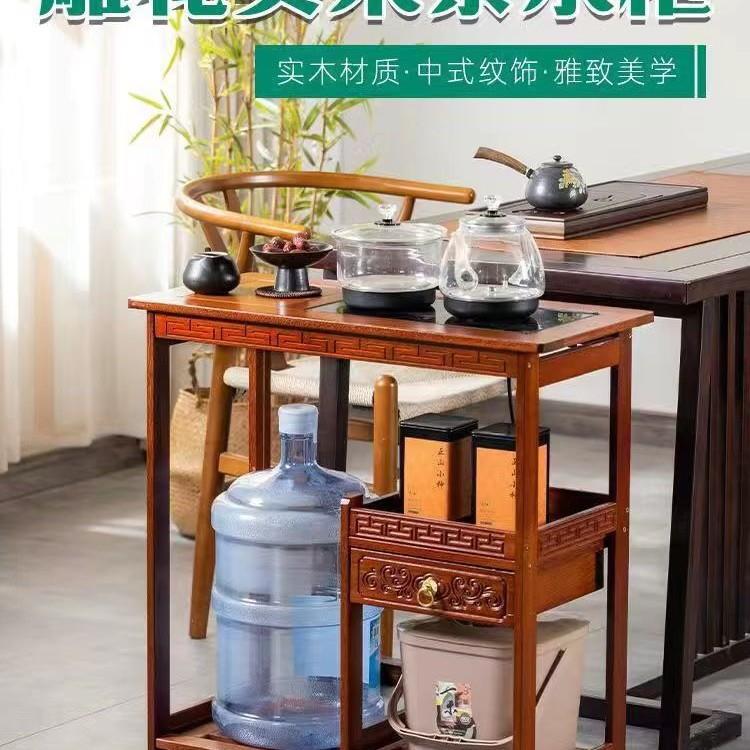 一体实木全动茶具19可移烧水壶一水整套茶柜自家用茶台茶车动客厅