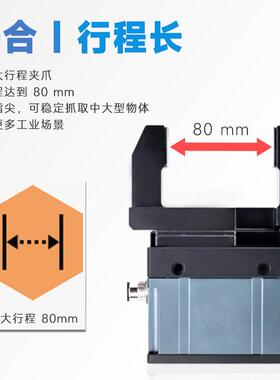 件夹取搬运组装PGI140用长行程大负载防护工级平P行电动机械抓手G