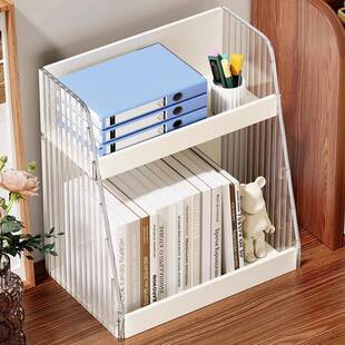 写桌面置物架飘窗收纳双层书QLQ架字公台办桌收纳柜架桌上分层置