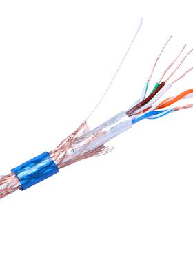 透蓝五类双屏蔽网线FTP5E双透明蓝0.绞线POE足3明00Sm