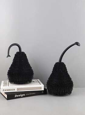 现代简约树PLO黑白球毛刺梨桌面脂摆件客厅玄关室电视柜家居装饰