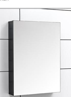 所手间镜柜浴挂墙式太空铝黑色卫ZXR厕生间室储洗物柜镜子带置物