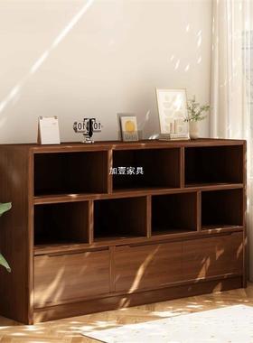 实木园置书柜物架落地储物柜靠墙体幼儿客厅矮柜子展示VTN柜小一