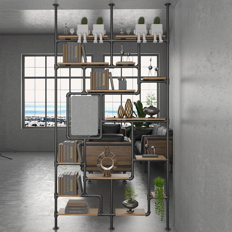 工业铁TAS艺屏风隔断公办loft室屏风展示架客厅风阳台装饰实木置