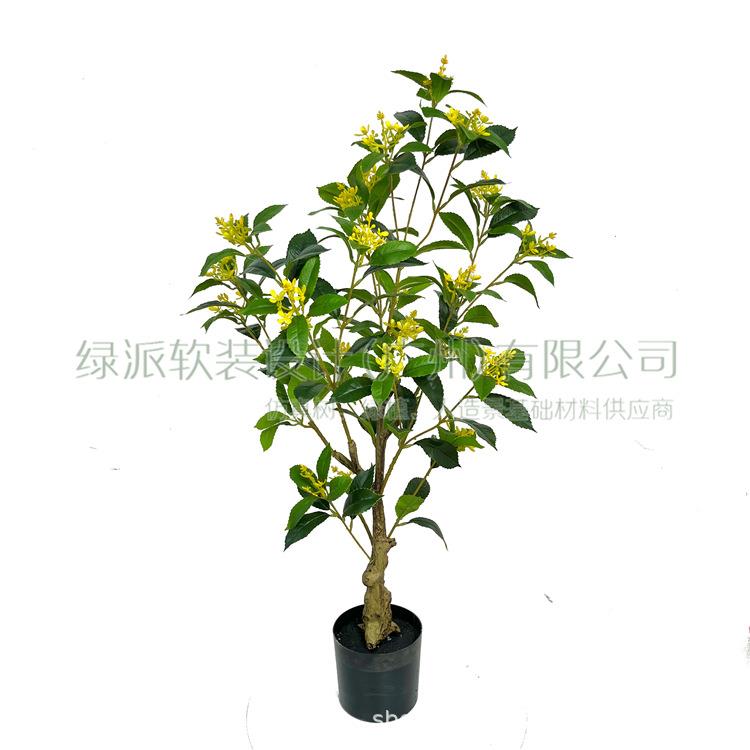 摆仿真HWS植物桂花树室内盆栽居植厅家办公室客盆景装饰真绿落地