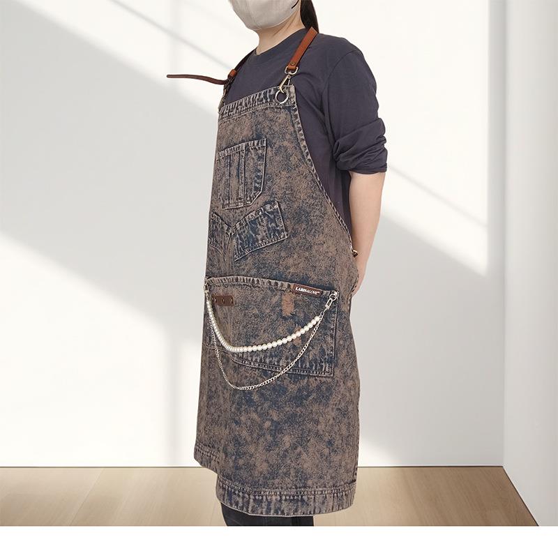 定美画制花紫厚帆布带珍珠雪烧复古工作复古巴洛克10-20画围裙术