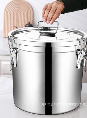 直特厚销不锈密钢米商用封桶防虫防潮米缸家用桶储米桶汤OYQ桶面