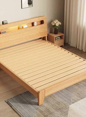 实木1.5米双床家用人简约JQF现代.8米出租房用经1济型1m单人木床