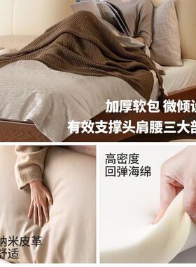 实木床1GYB米全8双人床主木卧软1米5加厚包床出租房用胡桃色橡单