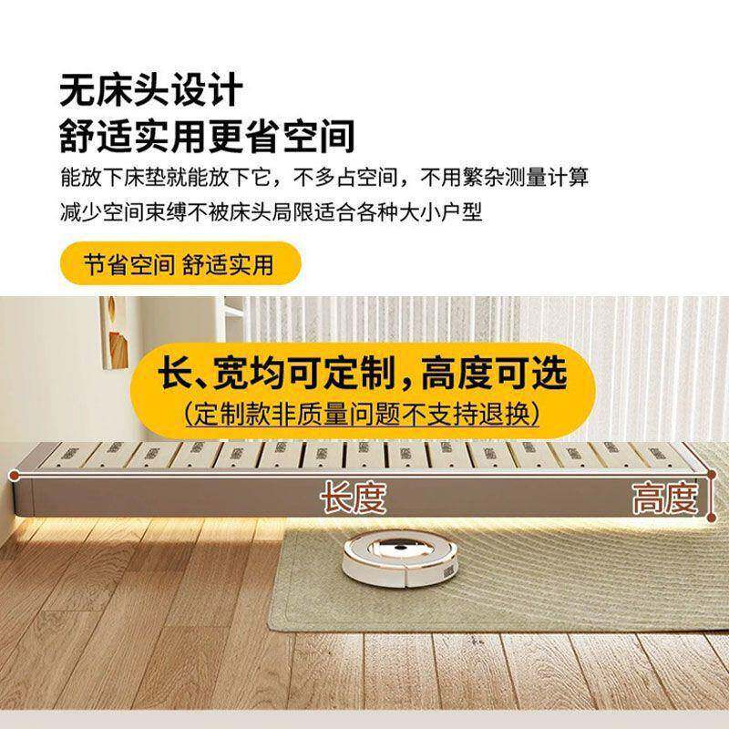 纯实全木无床头床音排榻骨架小卧室静1.5-1.8儿童实木榻米飘窗床