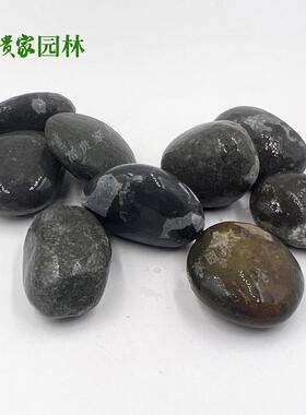 广州OEE黑色鹅石卵不含染庭院建筑铺路用插片料杂色鹅卵石