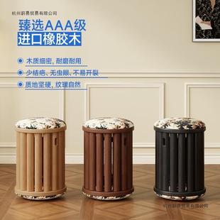 实木凳子家用可BPI组圆凳客放厅餐桌备用凳子收纳叠合叠乐软包板