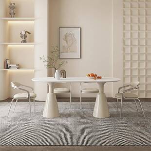 奶岩板餐桌家用小户型轻奢CZ-001现代简约网极简多红人油饭桌椅风