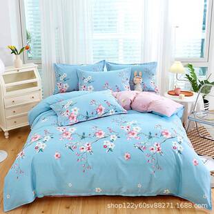 网红爆款直件印花纯棉件四套全棉三qm558565套1.5床1播.8床1.2床