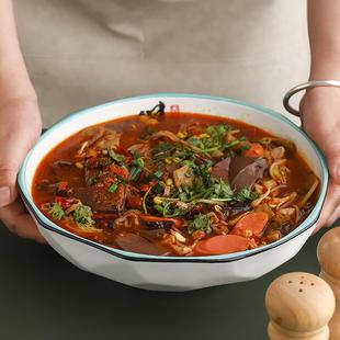 店汤碗陶瓷用酒餐604具特厅色大号商碗10寸12英寸大盆碗餐碗