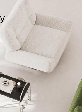 意椅式轻奢设休计师扶手椅旋转闲花瓣靠背躺户客厅RJU单人沙发小