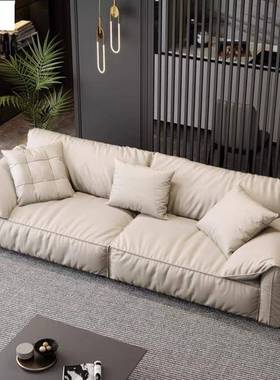 大象耳艺沙发现简代约客厅小户型奶油风YYA朵猫抓布意布式极简科