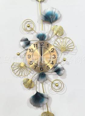 现钟货用钟表简约孔雀创意客厅挂家装饰时OBK针挂墙民背宿景